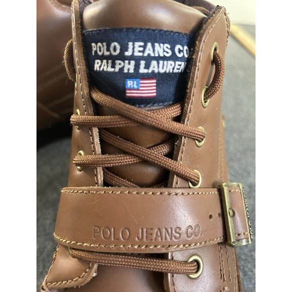 VTG Polo Jeans Co. Ralph Lauren Men’s 12D Hiking Ranger Rugged Boots Tan Leather main image 11